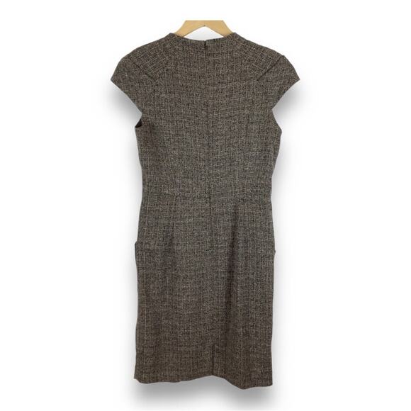 KAY UNGER Tweed Sheath Dress Pocket & Zipper Trim size 10 - Picture 4 of 6